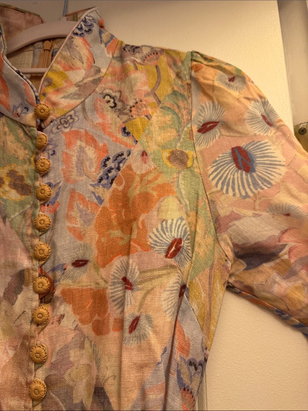 Zimmermann Floral Pastel Belted Mini Dress - Picture 5 of 5